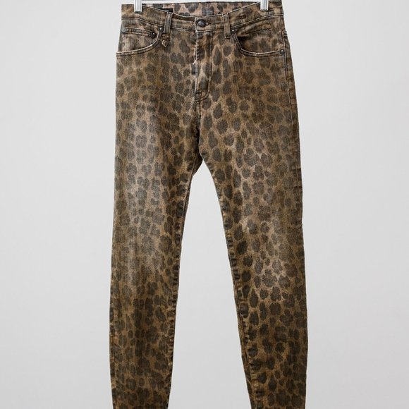R13 PF/19 Leopard Print High-Rise Skinny Jeans - Picture 2 of 14